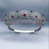 ToysCentral Basics Miss Universe Diamond Nexus Crown The Peace Crown Cubic Zirconia, rub color, pageant, Adjustable, Red and Silver view 3