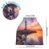 Kigai Baby Car Seat Cover Sunset Lighthouse Breastfeeding Covers Stretchy Breathable Multi-Use Cover Carseat Canopy for Girls and Boys view 3