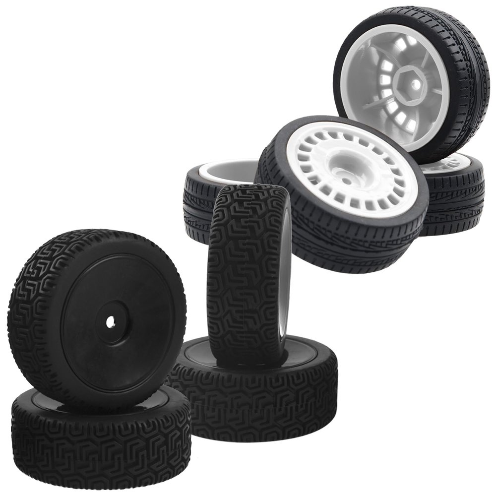 12mm Hex Hub Wheel Rims & Rubber Tires & Outer Diameter 70mm Rubber Tires & Nylon 12mm Hex Hub Wheel Rims