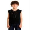 Zaldita Renaissance Lace Up Vest V Neck Sleeveless Waistcoat for Kids Black 8 Years view 1