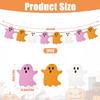 2pcs Halloween Hanging Ghost Banners, Glitter Ghost Cardstock Halloween Party Decorations for Indoor Outdoor Haunted Houses Wall Fireplace Doorways Decor view 2