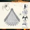 Funnysoft Womens Halloween Spider Web Cape Costume Black Lace Poncho Vampire Witch Hooded Cloak for Halloween(44.5 Inches) view 2
