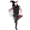 Funnysoft Womens Halloween Spider Web Cape Costume Black Lace Poncho Vampire Witch Hooded Cloak for Halloween(44.5 Inches) view 4