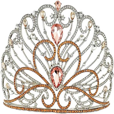 ToysCentral Basics Miss Universe CAO Fine Jewelry Crown 2008 Dayana Mendoza Cubic Zirconia cz (Green and Citrine), Adjustable, Silver