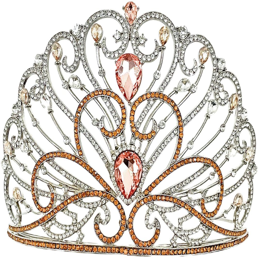 ToysCentral Basics Miss Universe CAO Fine Jewelry Crown 2008 Dayana Mendoza Cubic Zirconia cz (Green and Citrine), Adjustable, Silver