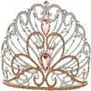 ToysCentral Basics Miss Universe CAO Fine Jewelry Crown 2008 Dayana Mendoza Cubic Zirconia cz (Green and Citrine), Adjustable, Silver view 1