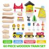 60PCS Wooden Train Set - Toy Magnetic Trains with Wooden Track Set for Kids Ages 3-8, Construction Crane Railway Set, Perfect Easter Birthday Gift for Grandkids Toddlers Boys Girls view 3