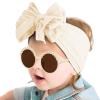 Yheahin Baby Girls Nylon Bows Headband and Sunglasses Set Cute Hair Bow Headwrap Kid Daisy Flower Sunglasses Party Shower Hair Accessories for Newborn Toddler Infant (Creamy, Standard) view 2