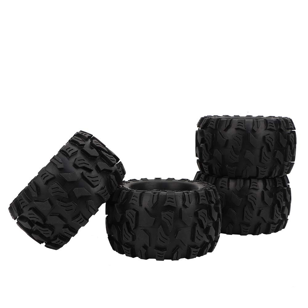 Grcfumo 4Pcs RC Tier, Nylon RC Wheel, Rubber Buggy Tires for 1/10 On Road Racing Cars Crawler Replacement Parts
