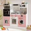 BIERUM Play Kitchen with Realistic Lights & Sounds, Wooden Kitchen Playset with 28 Pcs Toy Food & Cookware Accessories, Toy Kitchen with Plenty of Play Features, Idea Gift for Boys and Girls Ages 3+ view 1