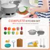 BIERUM Play Kitchen with Realistic Lights & Sounds, Wooden Kitchen Playset with 28 Pcs Toy Food & Cookware Accessories, Toy Kitchen with Plenty of Play Features, Idea Gift for Boys and Girls Ages 3+ view 3