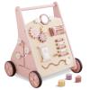 Beright Wooden Baby Walker Push and Pull Learning Activity Walker Kids Activity Toy Multiple Activities Center Develops Motor Skills & Stimulates Creativity(Pink) view 1