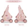 Beright Wooden Baby Walker Push and Pull Learning Activity Walker Kids Activity Toy Multiple Activities Center Develops Motor Skills & Stimulates Creativity(Pink) view 4