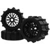 4PCS 1/8 Scale RC Off Road Buggy Snow Sand Paddle Tires Tyre Wheels 17mm Hex Hubs & 17mm Hub 4.52''OD Rubber Tires & Plastic Wheel Rim with Foam view 2