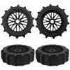 4PCS 1/8 Scale RC Off Road Buggy Snow Sand Paddle Tires Tyre Wheels 17mm Hex Hubs & 17mm Hub 4.52''OD Rubber Tires & Plastic Wheel Rim with Foam view 3