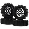 4PCS 1/8 Scale RC Off Road Buggy Snow Sand Paddle Tires Tyre Wheels 17mm Hex Hubs & 17mm Hub 4.52''OD Rubber Tires & Plastic Wheel Rim with Foam view 4