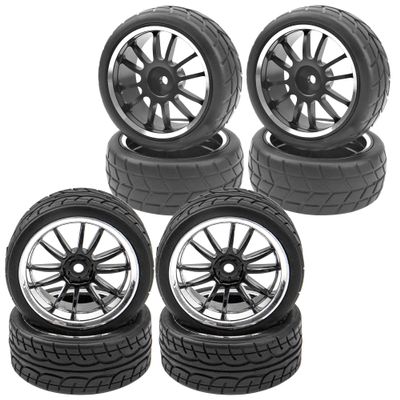 12-Spoke 12mm Hex Hub Wheel Rims & Rubber Tires & OD 2.55" Rubber Tires & Metal Wheel Rims 12mm Hex Hub
