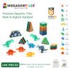 MEGAGONTILES Dinosaur Magnetic Tiles Set 106PCS | STEM-Authenticated Magnet Building Blocks with Dinosaur Animals | Educational Construction Toy for Toddlers & Kids Ages 38 (Boys & Girls) view 2