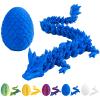 3D Printed Dragon Egg with Dragon Inside,12 Inch 3D Printed Dragon Egg Fidget ToyHome Office Decor Executive Desk Toys for Autism/ADHD (Blue) view 1