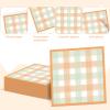 100PCS Fall Thanksgiving Tableware Set Party Decorations Thanksgiving Plaid Plates Napkins Forks Dinnerware Set for 25 Guests Disposable Fall Dinner Plates Party Supplies Happy Harvest Dessert Plates view 4