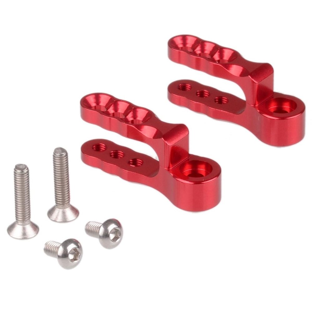YEELAMKOK #5345 Aluminum 25T Steering Servo Horns Compatible with RC Tr-ax-x-as 1/10 Nitro Pro 4X4 59076-3 53097-3(Red)