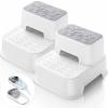 2-Step Stool for Kids - Toddler Anti-Slip Step Stool for Bathroom Sink/Toilet Potty Training/Kitchen Counter, 10" Height, 220 lbs Capacity, Durable & Stable (2Packs White) view 1