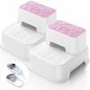 2-Step Stool for Kids - Toddler Anti-Slip Step Stool for Bathroom Sink/Toilet Potty Training/Kitchen Counter, 10" Height, 220 lbs Capacity, Durable & Stable (2Packs Pink) view 1