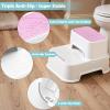 2-Step Stool for Kids - Toddler Anti-Slip Step Stool for Bathroom Sink/Toilet Potty Training/Kitchen Counter, 10" Height, 220 lbs Capacity, Durable & Stable (2Packs Pink) view 3