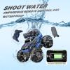 Amphibious Remote Control Car Boat Water Squirt RC Tank 2.4GHz Gesture Sensor 4WD Monster Truck Waterproof RC Car for 6 7 8 9-12 Kids Girls Boys Gift Beach Pool Water Toy With 2 Replaceable Batteries view 2