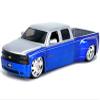 1999 Chevy Silverado Dually Pickup Truck Blue Metallic and Silver with Custom Just Trucks Series 1/24 Diecast Model Car by Jada 35588 view 1