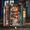 Book Nook with LED Light - 3D Puzzles for Adults, DIY Miniature House Kit, Exquisite Bookshelf Decor, Book Shelf Decor, Perfect, Dollhouse Magic Book Nooks-Magic Night Alley view 2