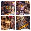 Book Nook with LED Light - 3D Puzzles for Adults, DIY Miniature House Kit, Exquisite Bookshelf Decor, Book Shelf Decor, Perfect, Dollhouse Magic Book Nooks-Magic Night Alley view 4