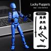 (Assembly Completed) Titan13 Action Figure Set,Upgrade Lucky Robot 13 Action Figures,3D Printed Multi-Jointed Movable,Nova 13 Action Figure for Collectors Desktop Decorations (Blue) view 3