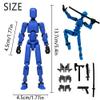 (Assembly Completed) Titan13 Action Figure Set,Upgrade Lucky Robot 13 Action Figures,3D Printed Multi-Jointed Movable,Nova 13 Action Figure for Collectors Desktop Decorations (Blue) view 4