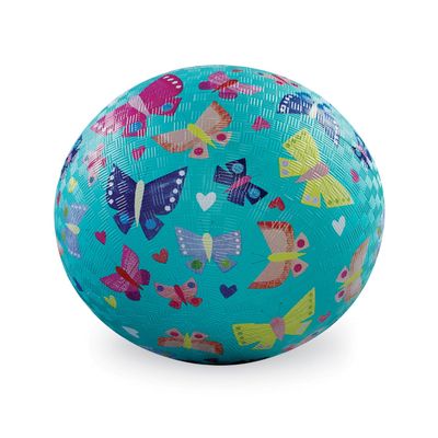 Crocodile Creek Playground Ball - Durable Rubber Ball for Kids Ages 3 and Up - Bouncy Inflatable Ball for Kickball, Indoor Games, and Outdoor Sports - PVC-Free - Butterflies - 7-inch Diameter