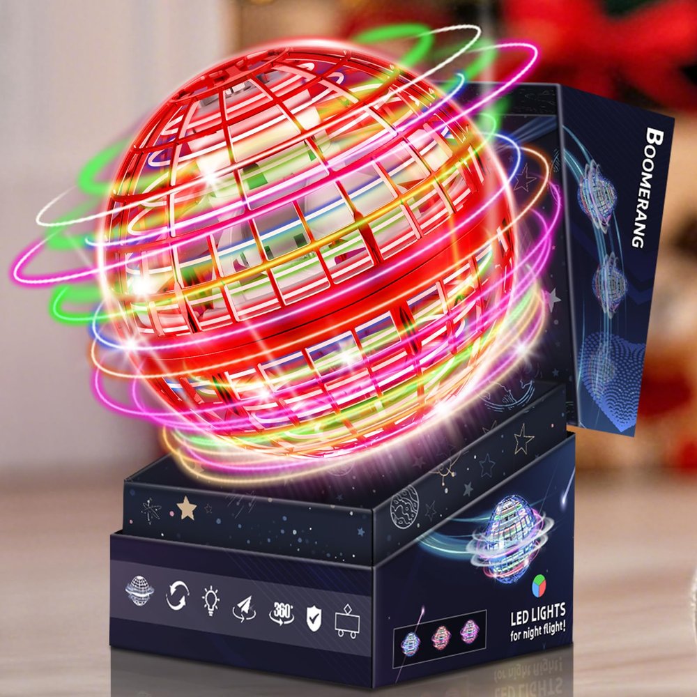 Flying Orb Ball Toys-2025 Upgraded Hover Magic Boomerang BallGalaxy Ball Kids Adults Cool Outdoor Indoor Outdoor Toy Gifts for 6 7 8 9 10+ Year Old Boys Girls-Red