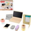 Fisher-Price Wood Pretend Play Work from Home Set, 9-Piece Office Playset with Wooden Toy Laptop & Phone for Preschool Kids Ages 3+ Years view 1
