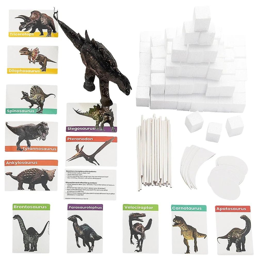 Fun Express STEM Challenge Build a Dinosaur Educational Kit - 211 Pc