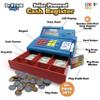 Dr. STEM Toys Solar Powered Calculator Pretend Cash Register with Play Money  67-Piece Set for Learning Math Skills, STEM Cash Register for Kids (Blue) view 2