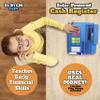 Dr. STEM Toys Solar Powered Calculator Pretend Cash Register with Play Money  67-Piece Set for Learning Math Skills, STEM Cash Register for Kids (Blue) view 3