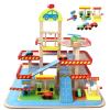 Menolana Play Garage Playset Simulation Cars Track Role Play Realistic Petrol Pump Wooden Car Garage Playset for Imagination Preschool view 2