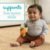 Infantino Handy Dandy Teething Mitt  Soft Silicone Teether for Babies, Develops Grasping Skills, Easy to Clean, Orange Carrot view 2