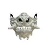 Beyond Collectibles Japanese Monster Hannya Mask Guardian Lion Demon Foo Dog Oni Samurai Half Face Shield One size fit most (White w/Crack) view 1
