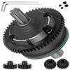 hopsupRC #45 Steel 57T Spur Gear Slipper Clutch with 20T/21T Pinions Upgrades Part for 1/10 Kraton/Outcast 4S V2,Senton/Vorteks 223S V4,1/8 Mojave 4S BLX,Typhon 223S V4,Black view 1