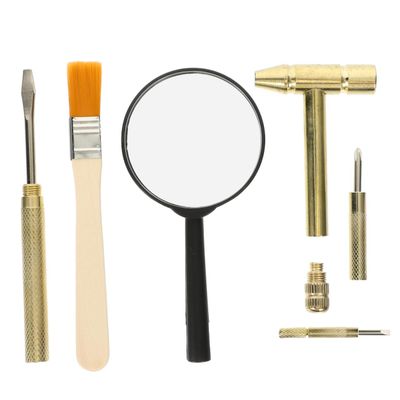 1 Set Dinosaur Dig Tools Kit: Archaeological Excavation Tool Set with Mini Hammer Chisel Brush Scraper Kit