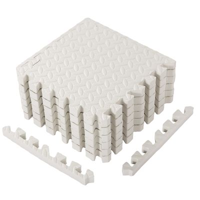 Arrowbash 12x12x1 Inch EVA Thick Interlocking Foam Floor Tiles Puzzle Exercise Mat Foam Mats for Home Gym Pets(White,12)