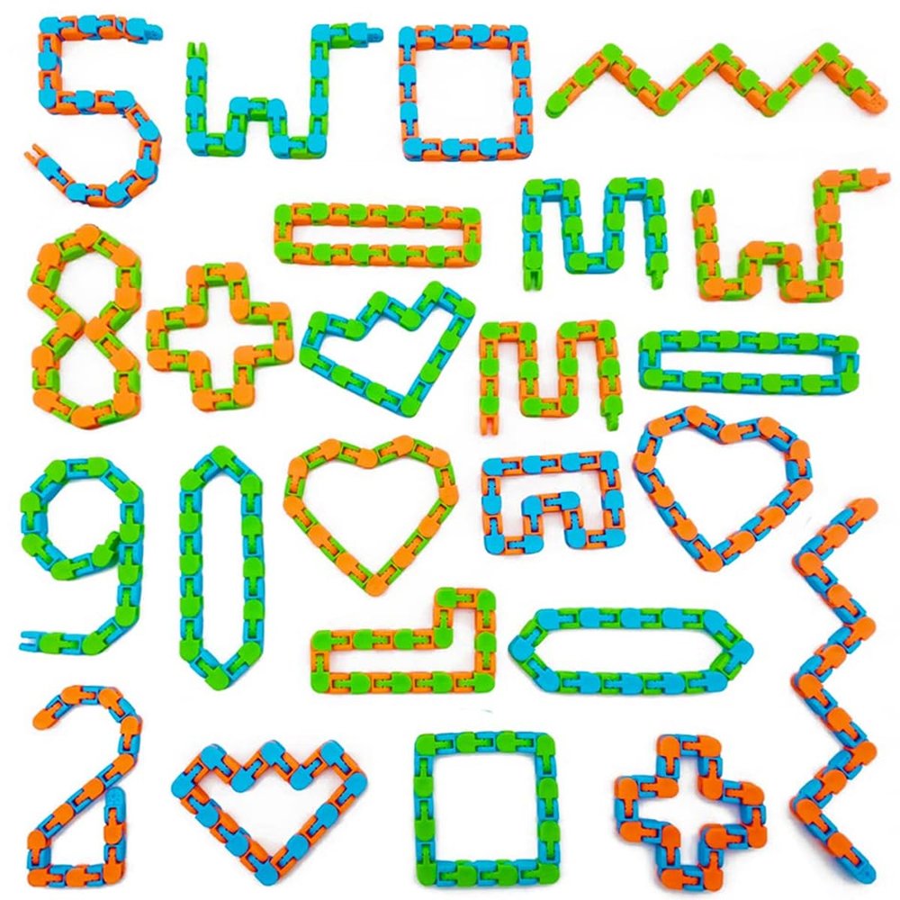 120Pcs Wacky Tracks Snap Click Toys for Party Favors, Snake Puzzles Fidget Bulk Toys for School Classroom Prize, Goodie Bag Stocking Stuffers, Christmas Easter Thanksgiving Gifts for Kids Students