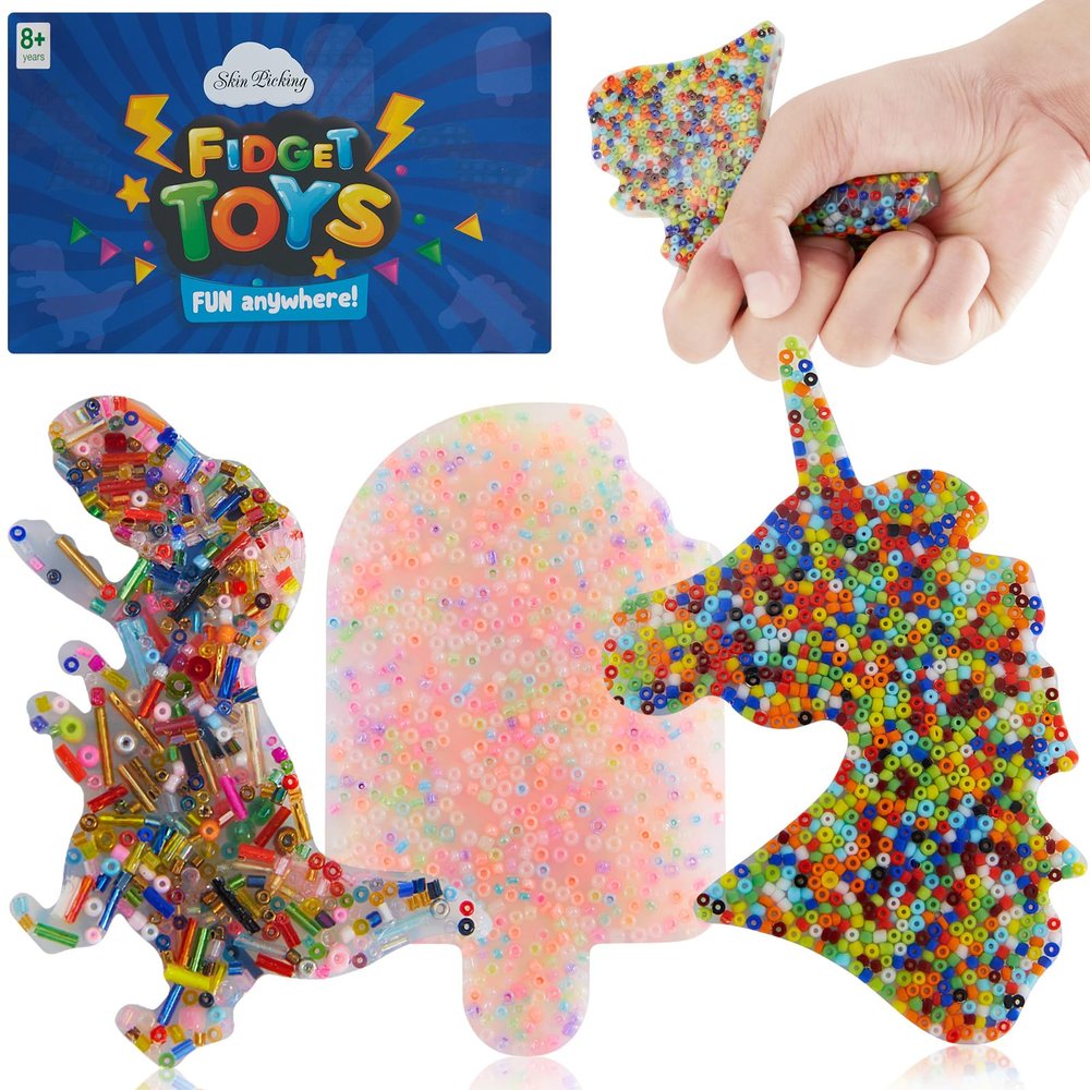 3Pcs Skin Picking Fidget Toy, Picking Pad, Silicone Picking Fidget Pad, Sensory Pick Pad, Trichotillomania Toys for Skin Pickers, Dermatillomania, ADHD, and OCD, Sensory Toys for Skin Picking