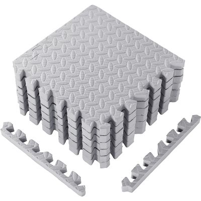 Arrowbash 12x12x1 Inch EVA Thick Interlocking Foam Floor Tiles Puzzle Exercise Mat Foam Mats for Home Gym Pets(Grey,12)