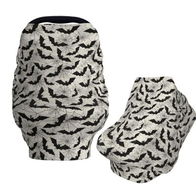 Muishi Black Bat Baby Car Seat Covers Carseat Canopy Soft Infant Stroller Cover Nursing Breastfeeding Covers for Girls Boys Newborn